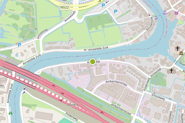 Ambulance-melding op Achterdijk, Ouderkerk aan de Amstel op 28 juni, kaart-overzicht