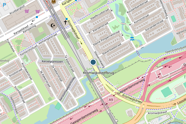 Politie-melding op Kromwijkdreef, Amsterdam op 28 juni, kaart-overzicht