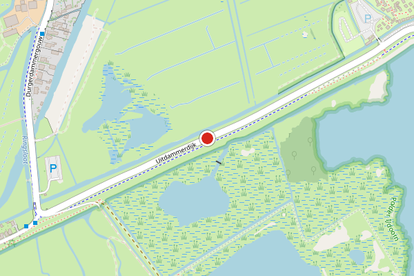 Brandweer-melding op Uitdammerdijk, Amsterdam op 28 juni, kaart-overzicht
