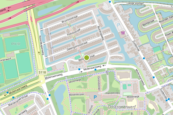 Ambulance-melding op Beloegastraat, Amsterdam op 28 juni, kaart-overzicht