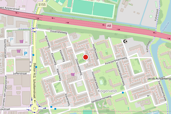 Brandweer-melding op Dovenetelweg, Zaandam op 27 juni, kaart-overzicht
