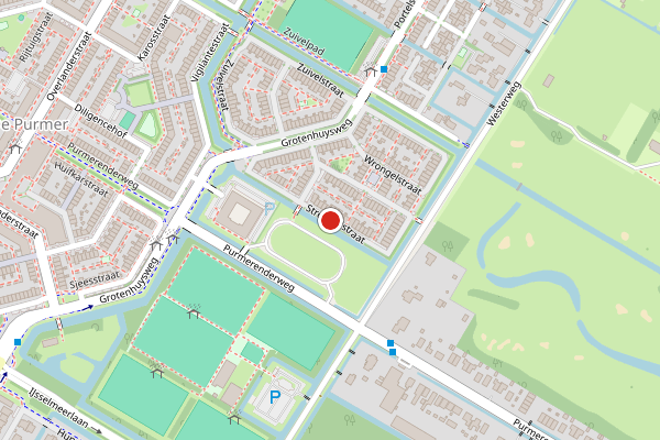 Brandweer-melding op Stremselstraat, Purmerend op 28 juni, kaart-overzicht