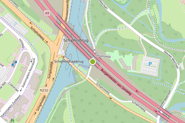 Ambulance-melding op Schipholdijk, Amstelveen op 28 juni, kaart-overzicht