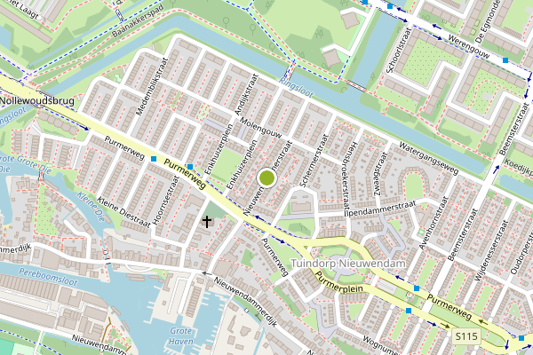 Ambulance-melding op Nieuwendammerstraat, Amsterdam op 28 juni, kaart-overzicht