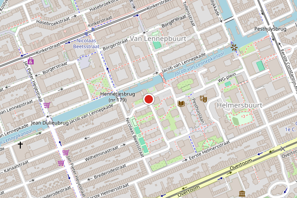 Brandweer-melding op Arie Biemondstraat, Amsterdam op 28 juni, kaart-overzicht