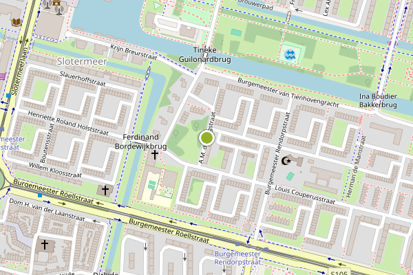 Ambulance-melding op A.M. de Jongstraat, Amsterdam op 28 juni, kaart-overzicht