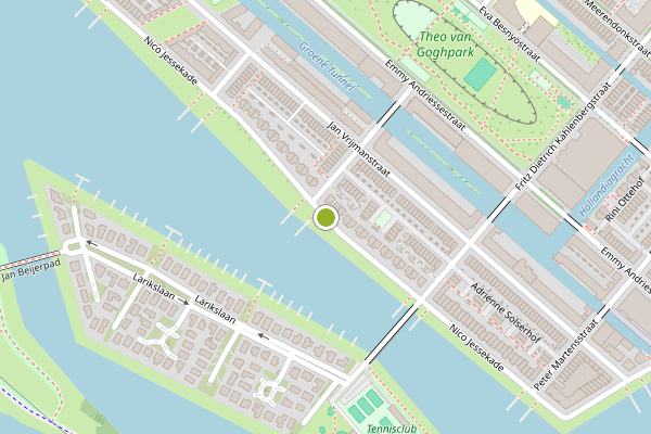 Ambulance-melding op Nico Jessekade, Amsterdam op 28 juni, kaart-overzicht