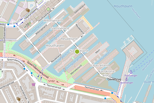 Ambulance-melding op Narva-eiland, Amsterdam op 28 juni, kaart-overzicht