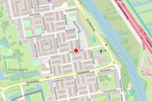 Brandweer-melding op Galjoenstraat, Zaandam op 28 juni, kaart-overzicht
