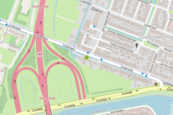 Ambulance-melding op Zuiderweg, Zuidoostbeemster op 28 juni, kaart-overzicht