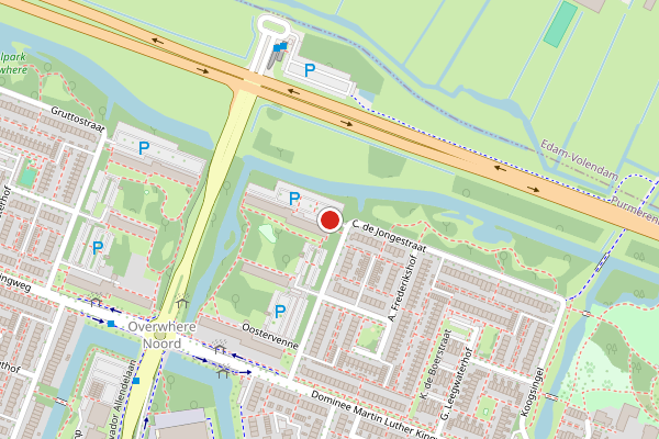Brandweer-melding op Oostervenne, Purmerend op 28 juni, kaart-overzicht