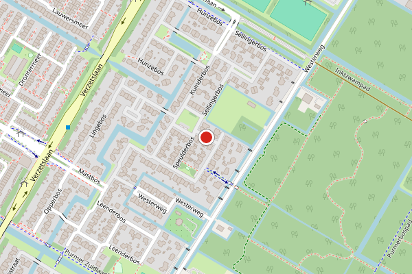 Brandweer-melding op Speulderbos, Purmerend op 28 juni, kaart-overzicht