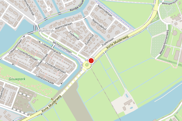 Brandweer-melding op Lange Muiderweg, Weesp op 6 mei, kaart-overzicht