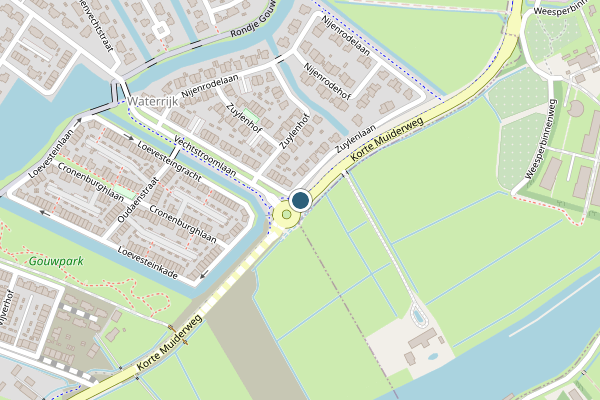 Politie-melding op Lange Muiderweg, Weesp op 6 mei, kaart-overzicht