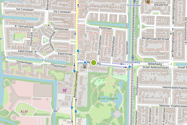 Ambulance-melding op Molenweg, Amstelveen op 29 juni, kaart-overzicht