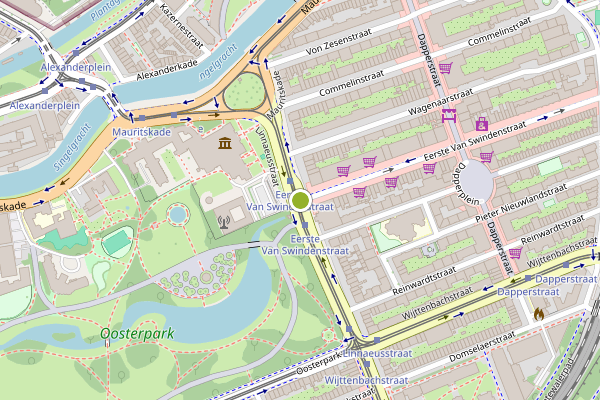 Ambulance-melding op Tweede van Swindenstraat, Amsterdam op 6 mei, kaart-overzicht