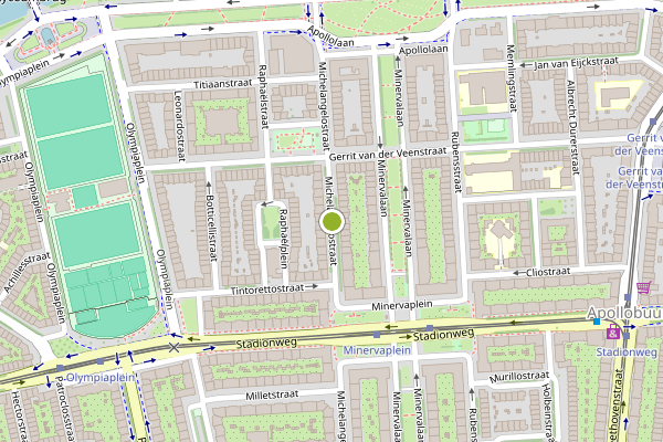 Ambulance-melding op Michelangelostraat, Amsterdam op 29 juni, kaart-overzicht