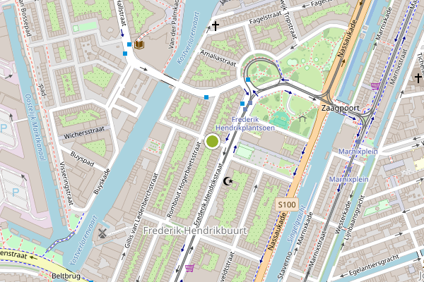 Ambulance-melding op Zaagmolenstraat, Amsterdam op 6 mei, kaart-overzicht