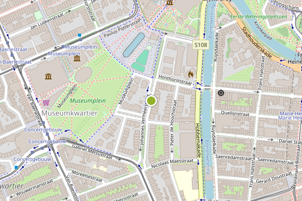 Ambulance-melding op Johannes Vermeerstraat, Amsterdam op 6 mei, kaart-overzicht