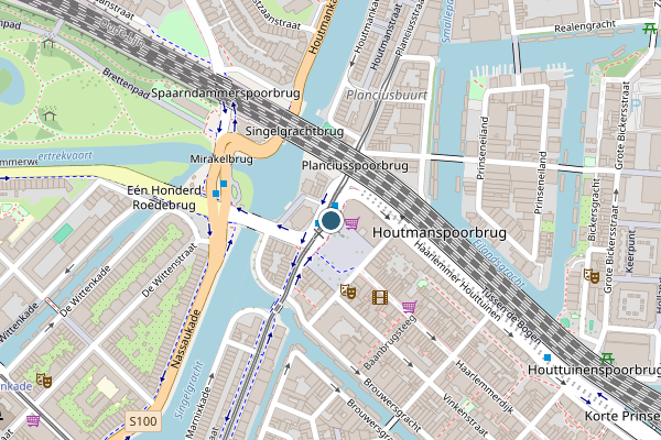 Politie-melding op Haarlemmerplein, Amsterdam op 29 juni, kaart-overzicht