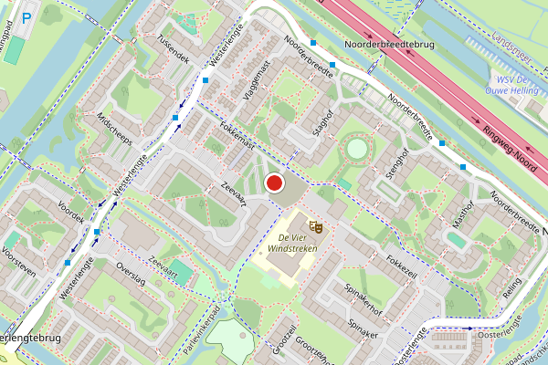Brandweer-melding op Fokkemast, Amsterdam op 29 juni, kaart-overzicht