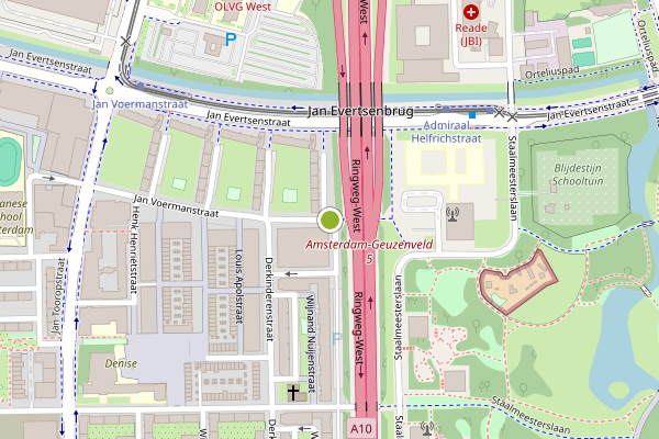 Ambulance-melding op Jan Voermanstraat, Amsterdam op 29 juni, kaart-overzicht