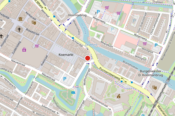 Brandweer-melding op Looiersplein, Purmerend op 29 juni, kaart-overzicht