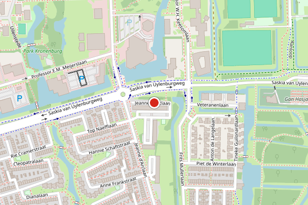 Brandweer-melding op Jeanne d'Arclaan, Amstelveen op 29 juni, kaart-overzicht