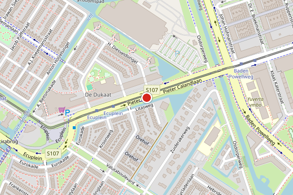 Brandweer-melding op Pieter op 30 juni, kaart-overzicht