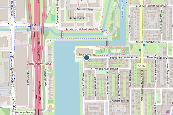 Politie-melding op Theophile de Bockstraat, Amsterdam op 30 juni, kaart-overzicht