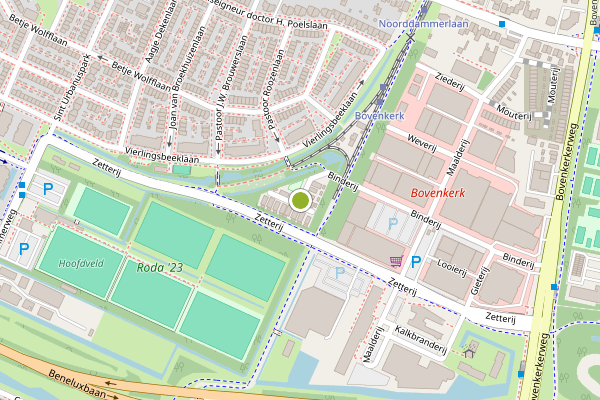 Ambulance-melding op Binderij, Amstelveen op 30 juni, kaart-overzicht