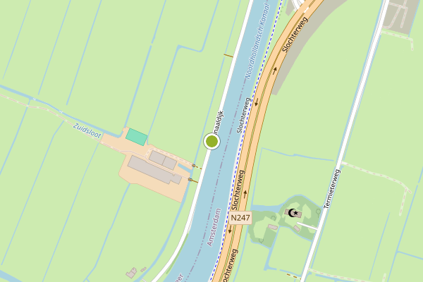 Ambulance-melding op Kanaaldijk, Landsmeer op 7 mei, kaart-overzicht