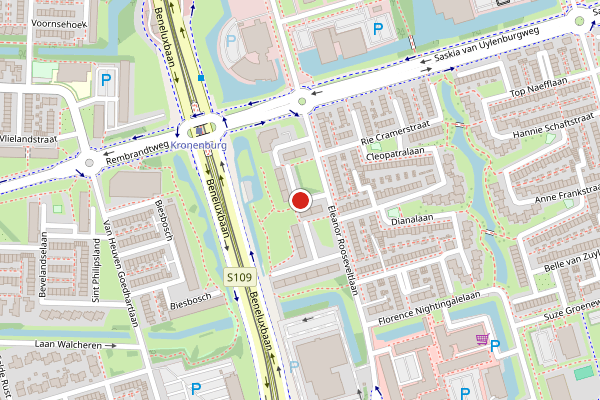 Brandweer-melding op Eleanor Rooseveltlaan, Amstelveen op 7 mei, kaart-overzicht