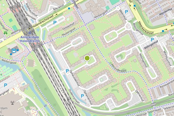 Ambulance-melding op Opheusdenhof, Amsterdam op 7 mei, kaart-overzicht