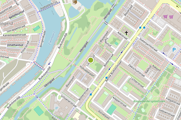 Ambulance-melding op Loggerhof, Amsterdam op 7 mei, kaart-overzicht