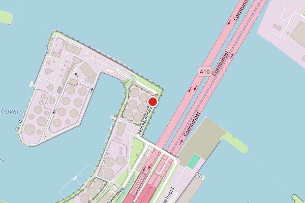 Brandweer-melding op Petroleumhavenweg, Amsterdam op 7 mei, kaart-overzicht