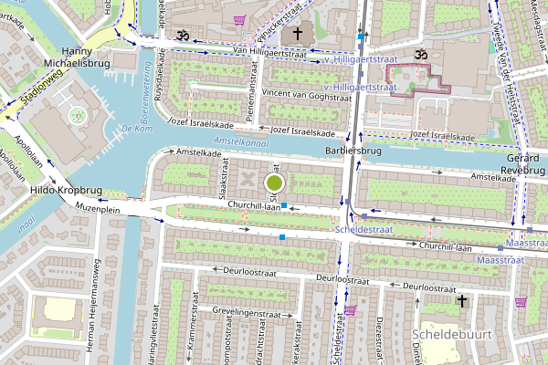 Ambulance-melding op Sloestraat, Amsterdam op 7 mei, kaart-overzicht