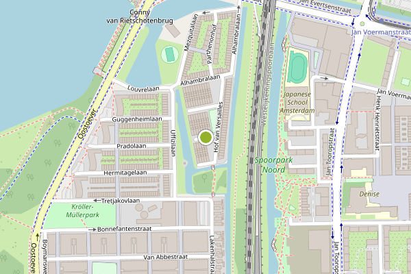 Ambulance-melding op Goed Geluimd hof, Amsterdam op 7 mei, kaart-overzicht