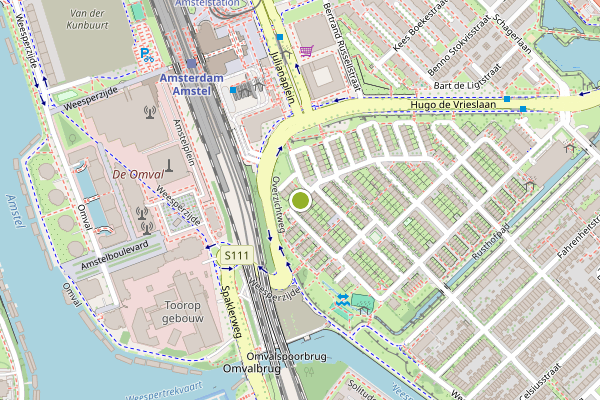 Ambulance-melding op Rosendaalstraat, Amsterdam op 7 mei, kaart-overzicht