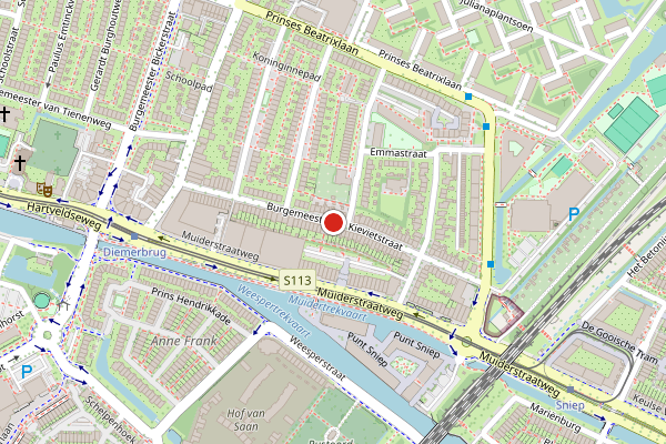 Brandweer-melding op Burgemeester de Kievietstraat, Diemen op 1 juli, kaart-overzicht