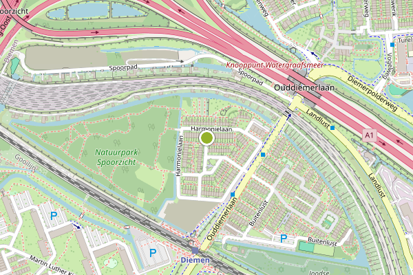 Ambulance-melding op C.J. der Kinderenplein, Diemen op 1 juli, kaart-overzicht