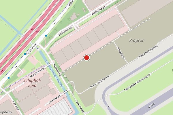 Brandweer-melding op Rinse Hofstraweg, Schiphol op 1 juli, kaart-overzicht