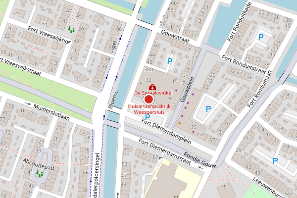 Brandweer-melding op Fort Diemerdamplein, Weesp op 1 juli, kaart-overzicht