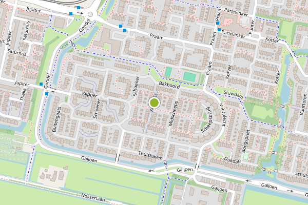 Ambulance-melding op Kombuis, Amstelveen op 1 juli, kaart-overzicht