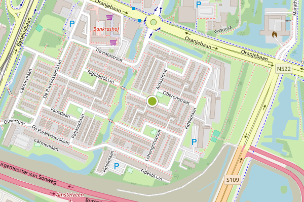 Ambulance-melding op Oberonstraat, Amstelveen op 1 juli, kaart-overzicht