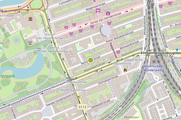 Ambulance-melding op Reinwardtstraat, Amsterdam op 2 juli, kaart-overzicht
