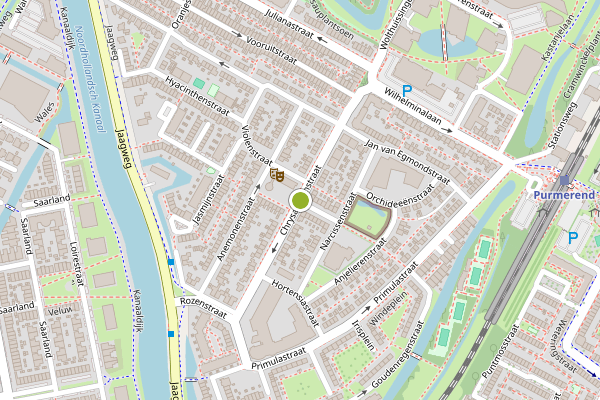 Ambulance-melding op Chrysanthenstraat, Purmerend op 1 juli, kaart-overzicht