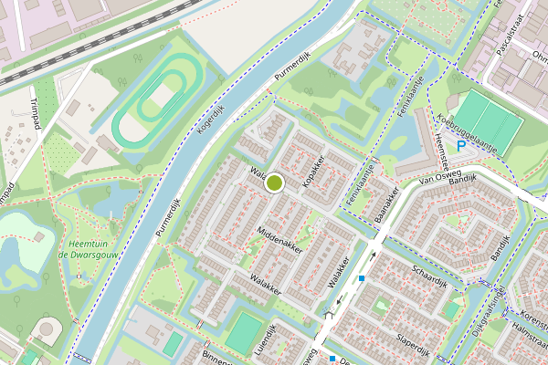 Ambulance-melding op Walakker, Purmerend op 1 juli, kaart-overzicht