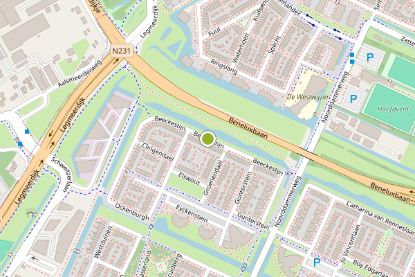 Ambulance-melding op Beeckestijn, Amstelveen op 2 juli, kaart-overzicht