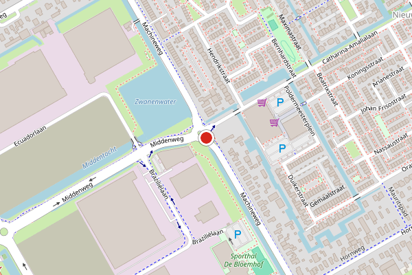 Brandweer-melding op Machineweg, Aalsmeer op 2 juli, kaart-overzicht